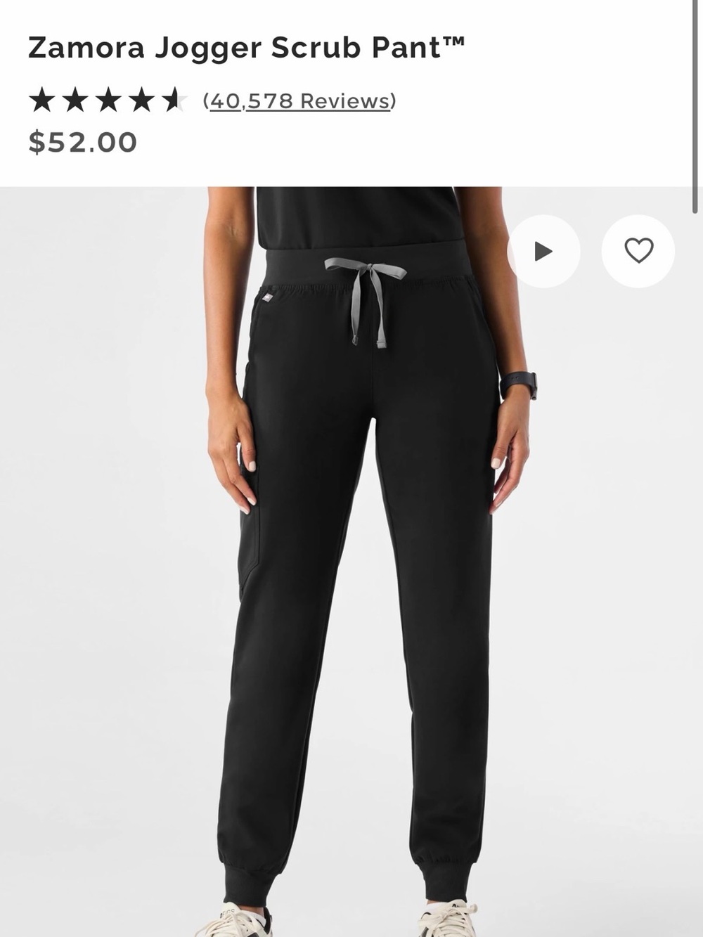 Figs Zamora Jogger Scrub Pant - Black
